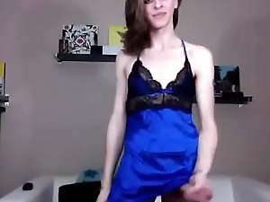 Huge dick in blue dress