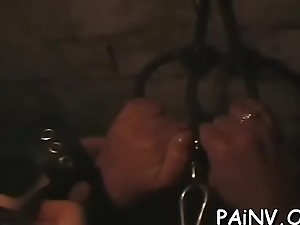 Wench gets a teat torture opportunity while being restrained