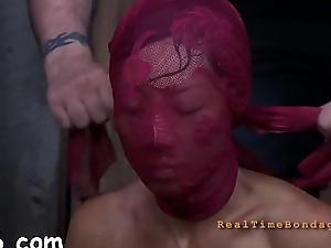 Lovely beauty receives facial torture during sadomasochism play
