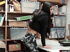 Latina skinny teen paid with her pussy for shoplifting